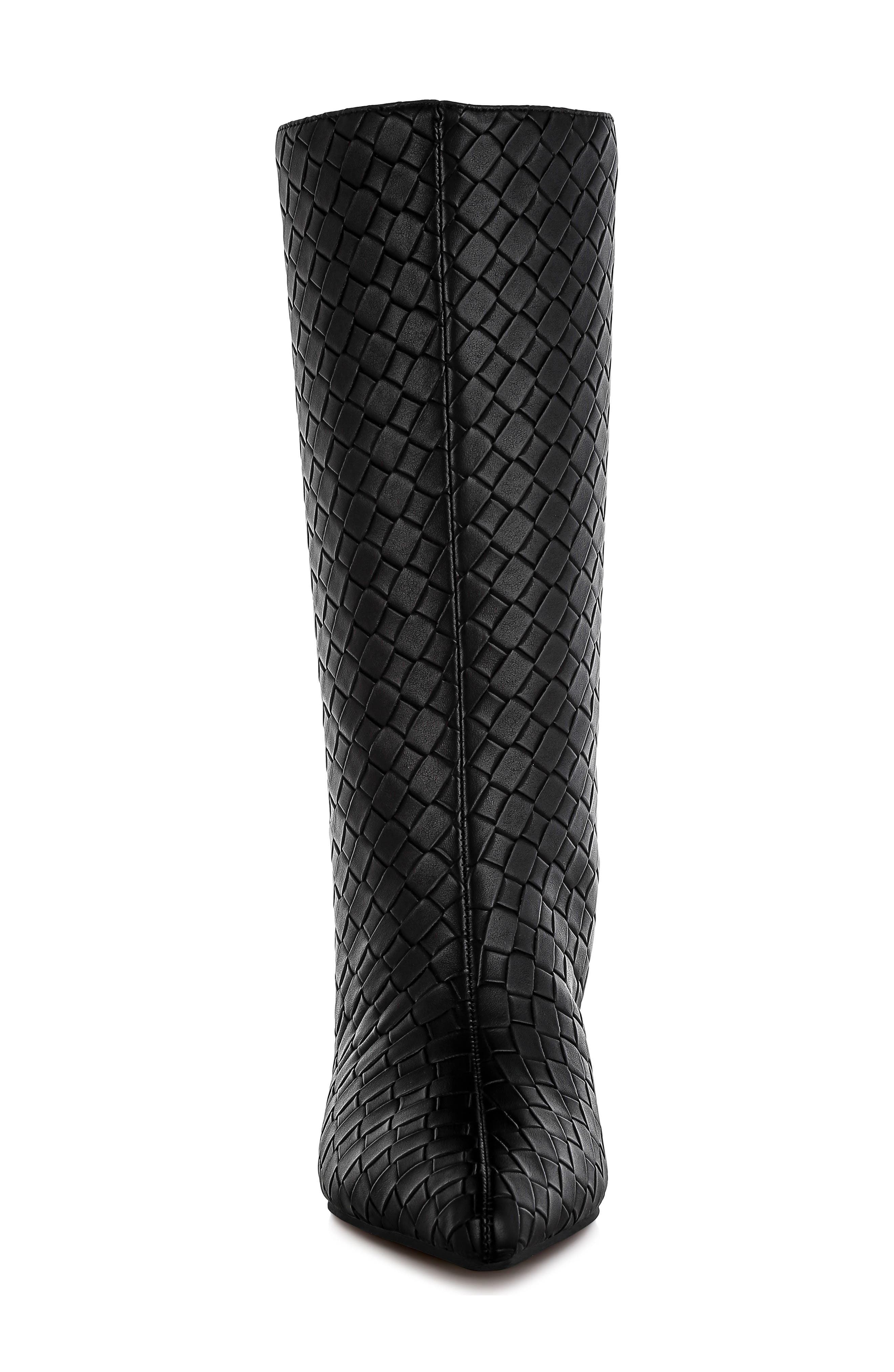 LONDON RAG Mentha Woven Faux Leather Boot, Alternate, color, 