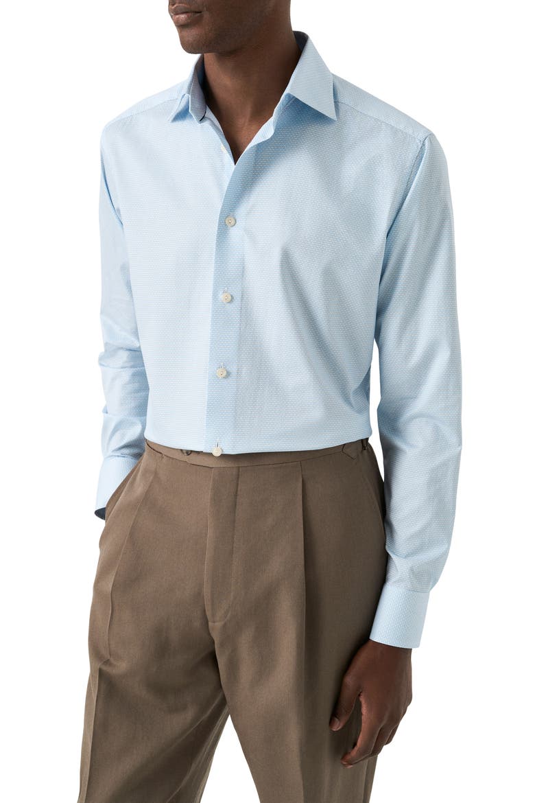 Contemporary Fit Signature Twill Button-Up Shirt, Main, color, LIGHT BLUE
