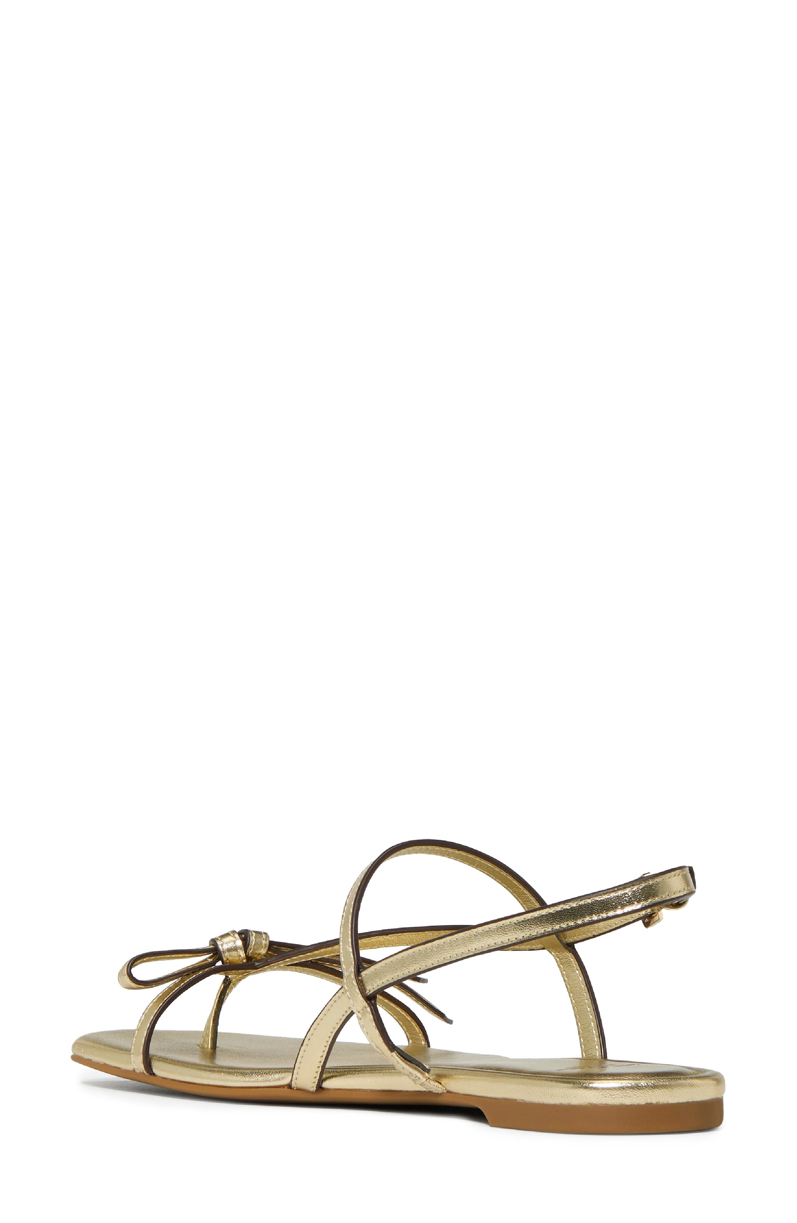 Kate Spade New York loop metallic ankle strap sandal, Alternate, color, Pale Gold