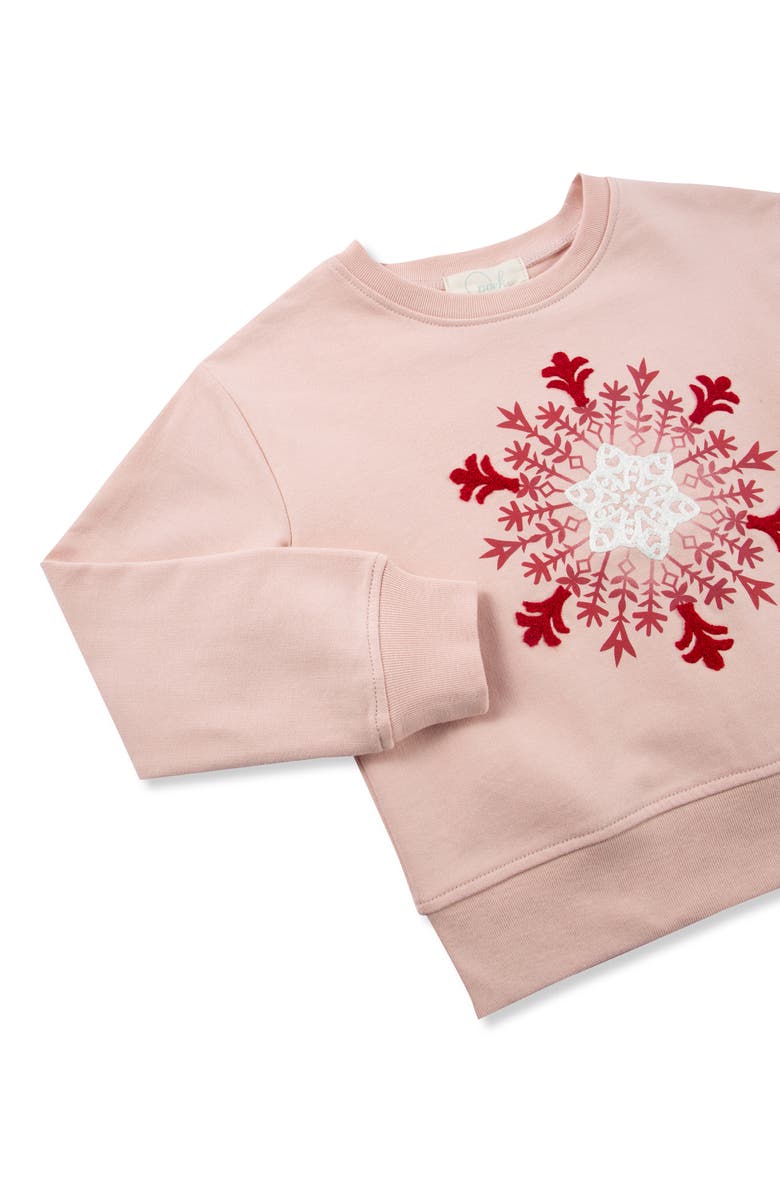 Peek Aren't You Curious Kids' Snowflake Pullover, Alternate, color, Light Pink