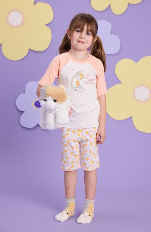 Warmies Calico Cat Shorties Pj Set In Pink
