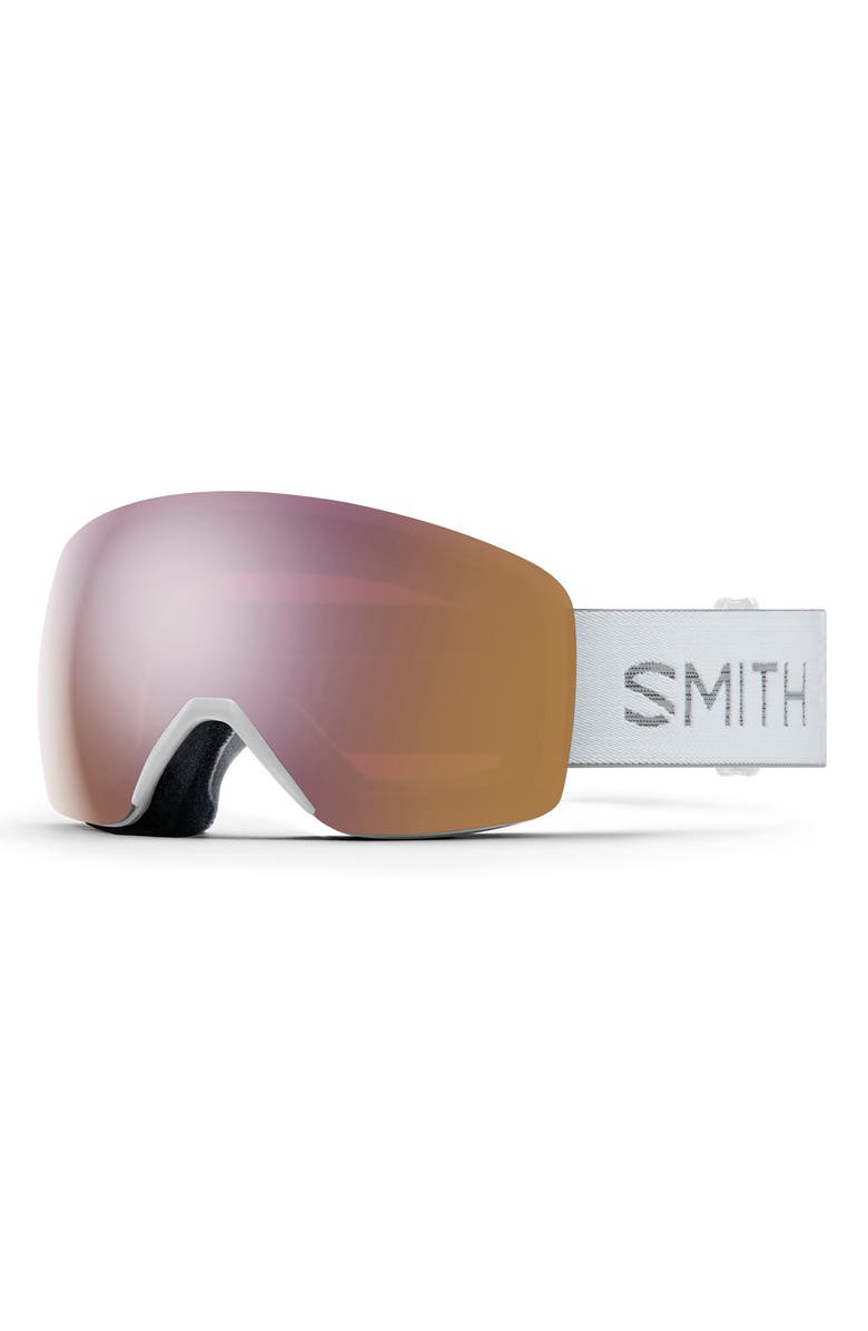 Smith Skyline 157mm ChromaPop<sup>™</sup> Snow Goggles, Main, color, White/ Chromapop Rose Gold
