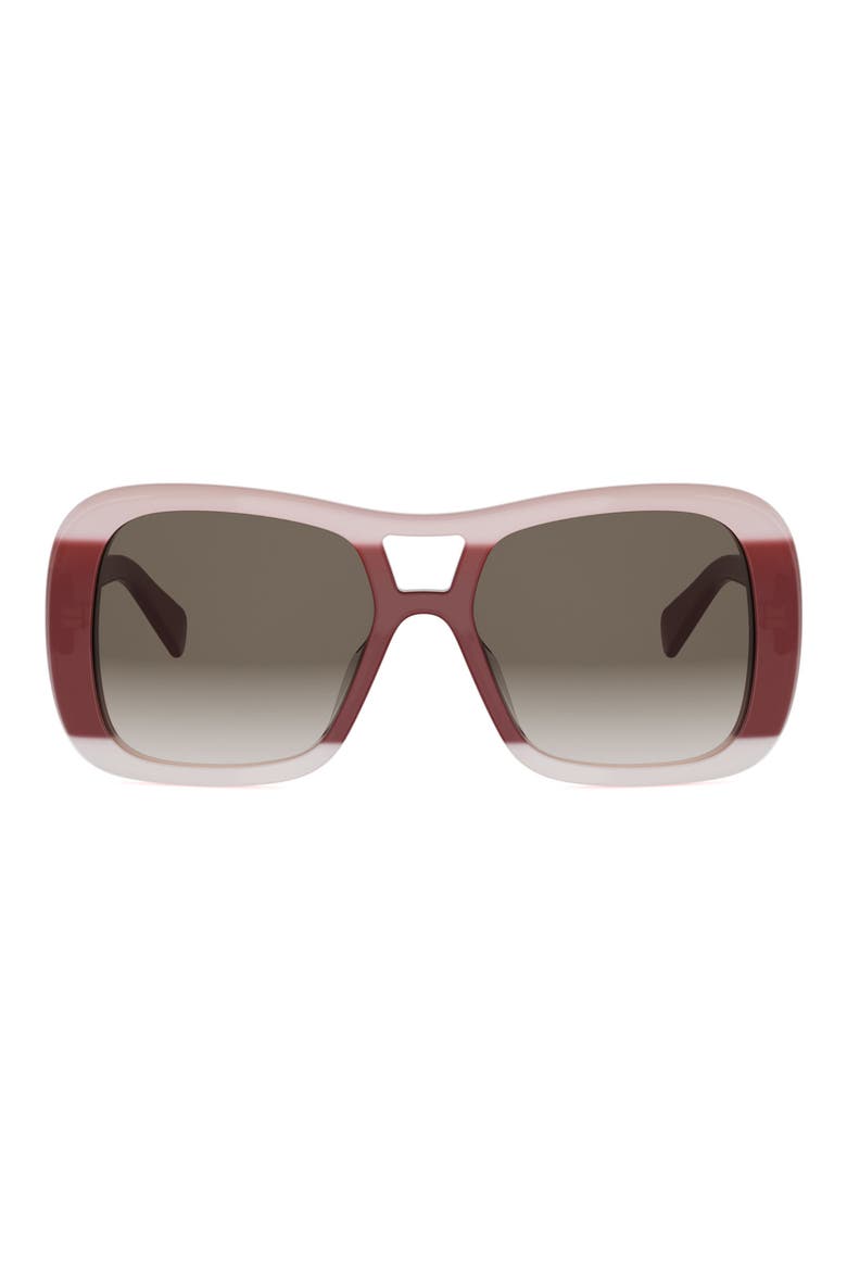 Triomphe 55mm Gradient Pilot Sunglasses, Main, color, PINK / OTHER / GRADIENT BROWN