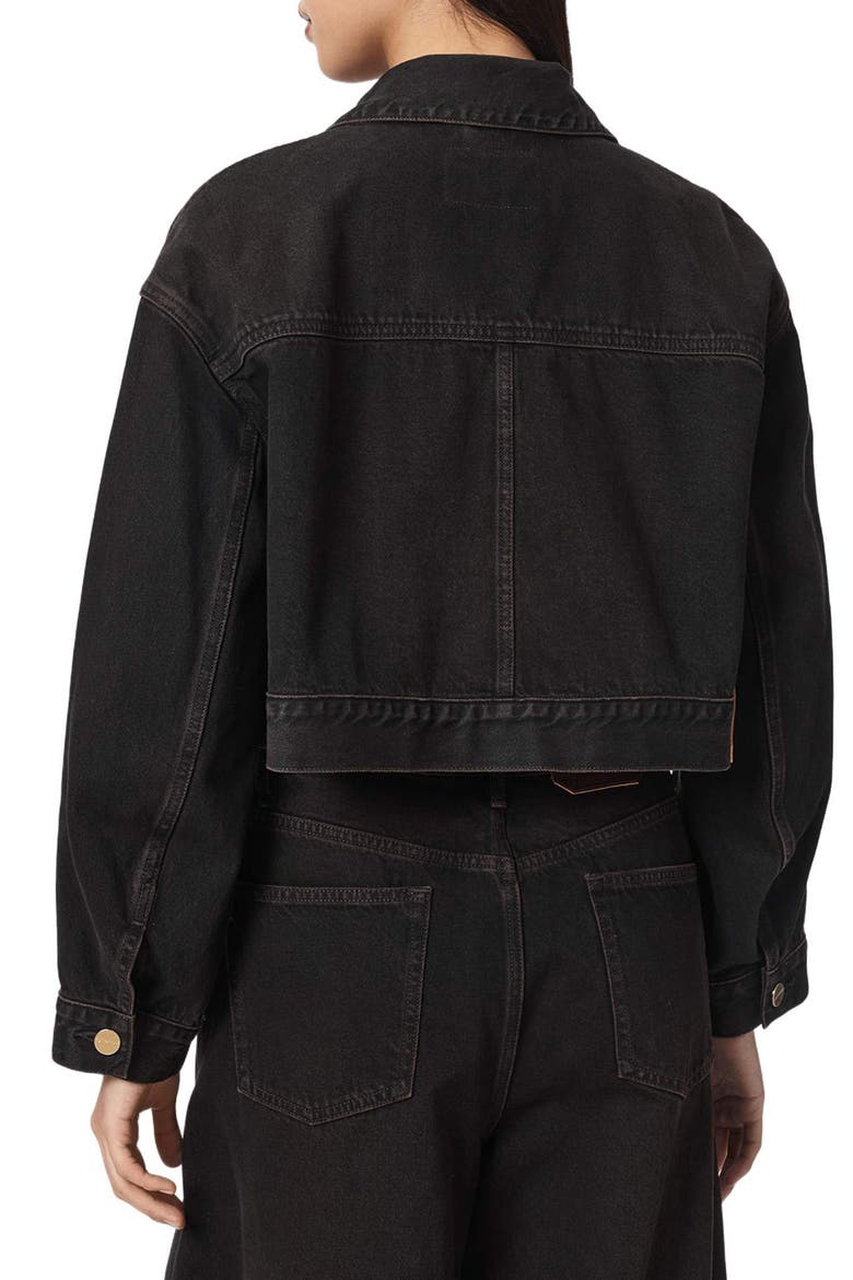 Blink Cropped Denim Jacket, Alternate, color, OVERDYED BROWN