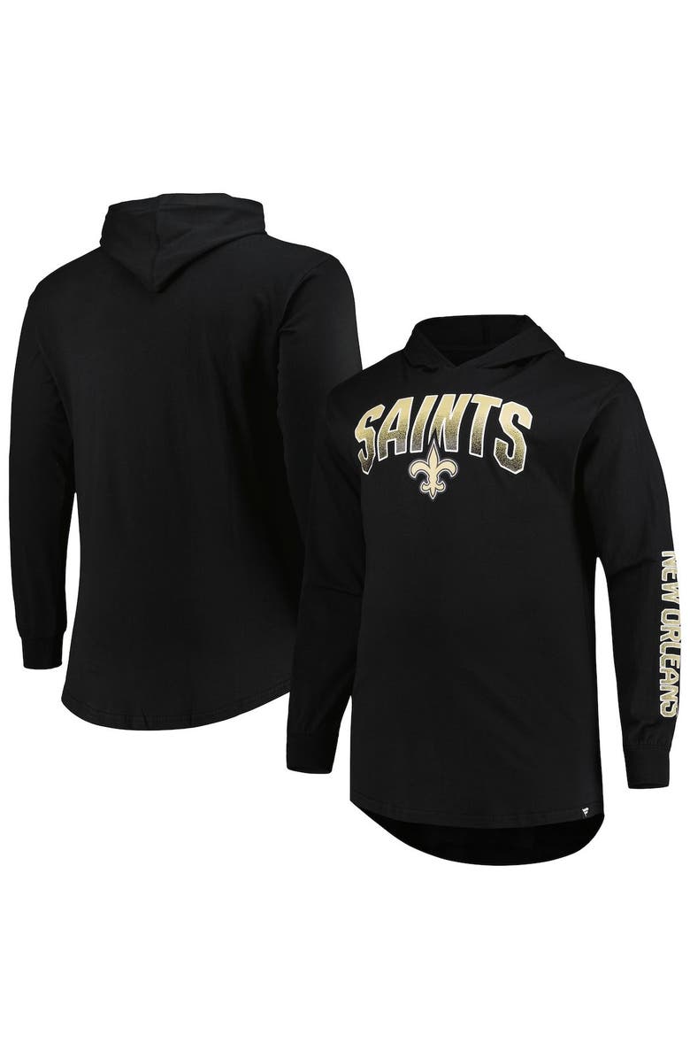 FANATICS Men's Fanatics Branded Black New Orleans Saints Big & Tall Front Runner Pullover Hoodie, Main, color, 