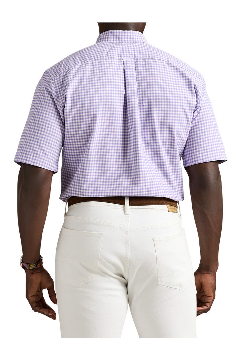 Big & Tall Gingham Oxford Sport Shirt, Alternate, color, AIX LAVENDER NEVIS
