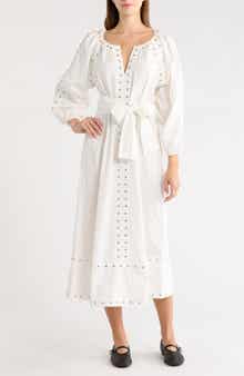 Bodega Studded Cotton Midi Dress