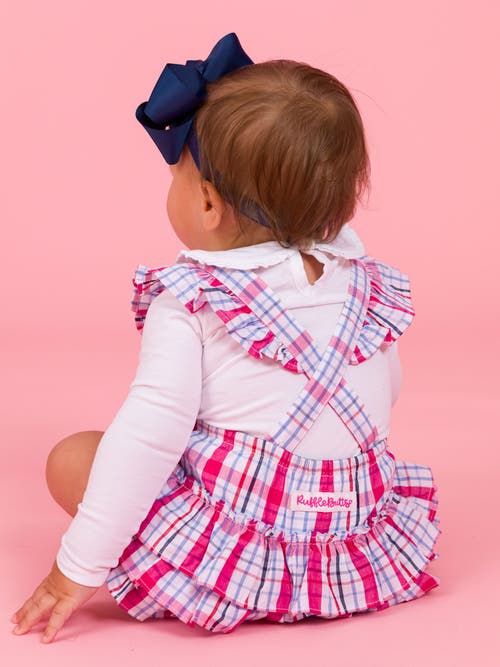 Rufflebutts Flutter Overall Romper In Pink