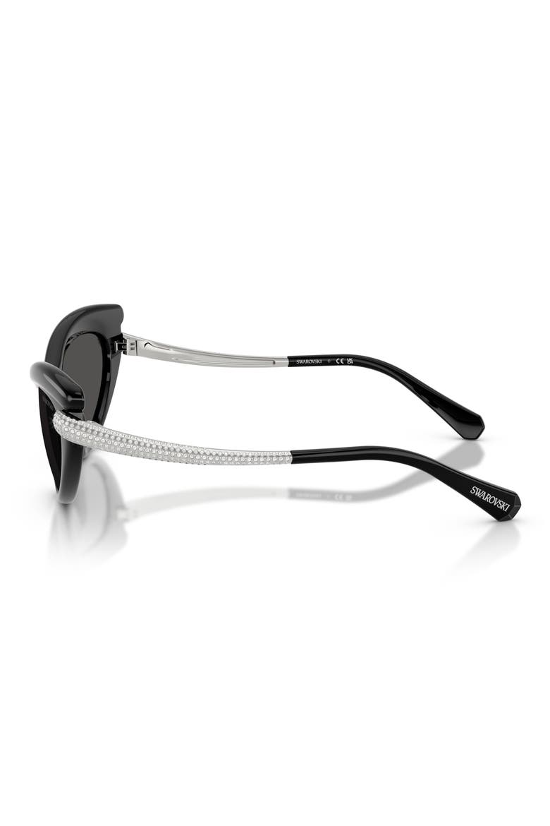 56mm Cat Eye Sunglasses, Alternate, color, BLACK / DARK GREY