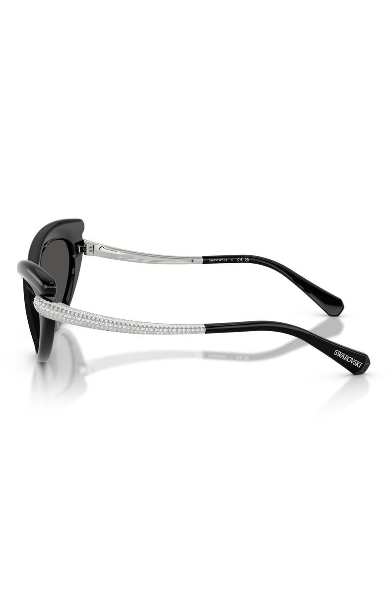 Swarovski 56mm Cat Eye Sunglasses, Alternate, color, Black / Dark Grey