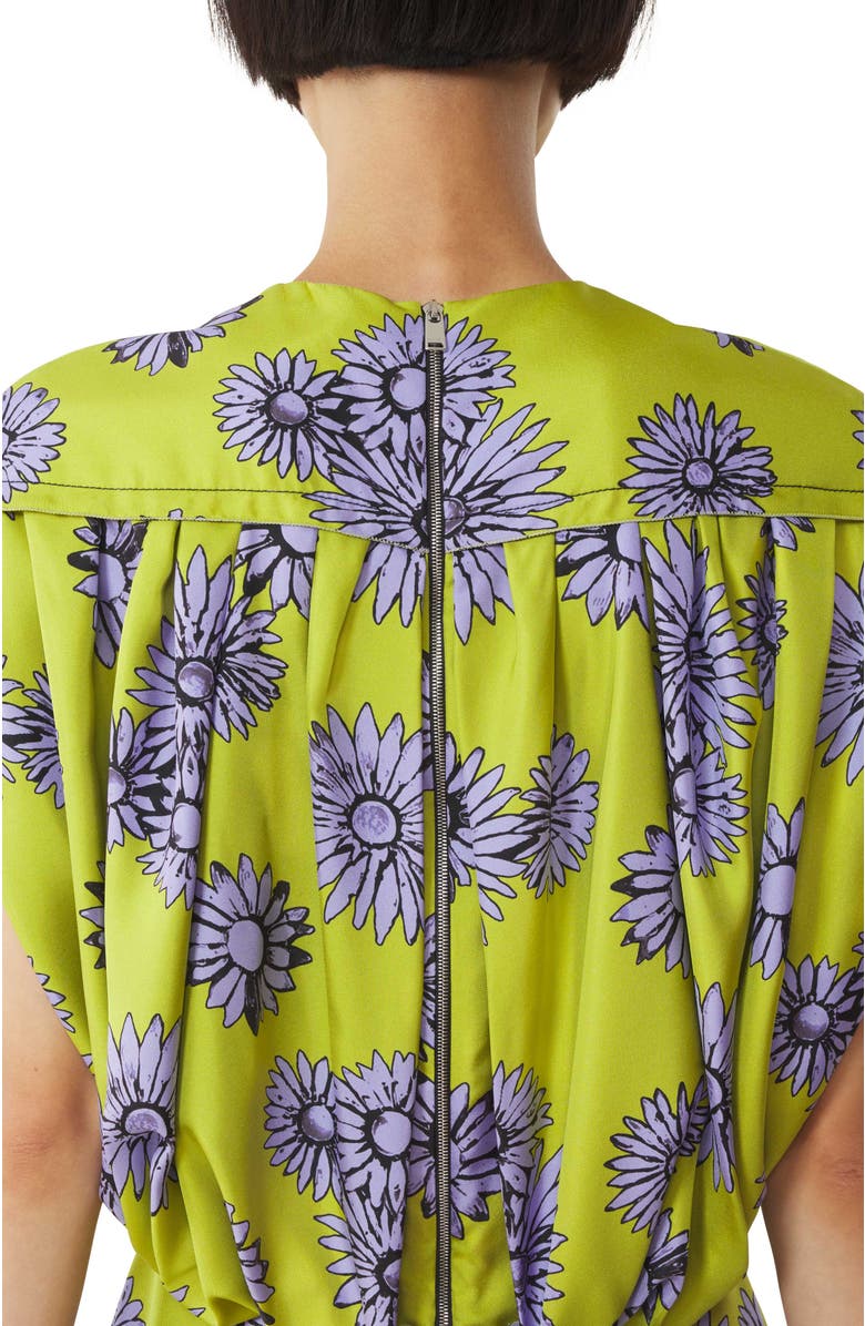 Lanvin Printed Silk Midi Dress, Alternate, color, Absinth/Lilac