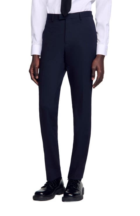 Classic wool suit trousers