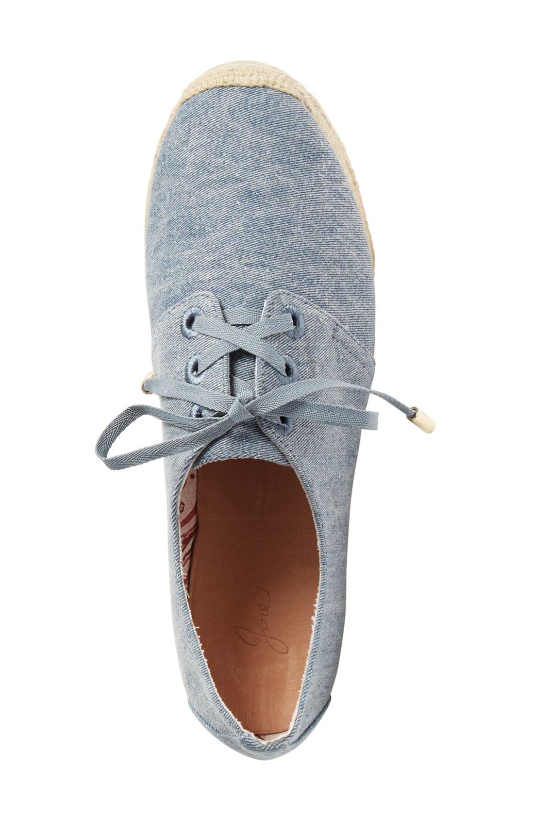 'Wallie' Lace-Up Espadrille Flat, Alternate, color, DENIM