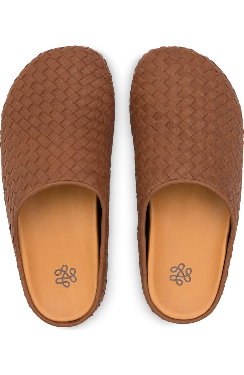 The Sak Bolinas Leather Woven Clog, Main, color, Cognac Woven