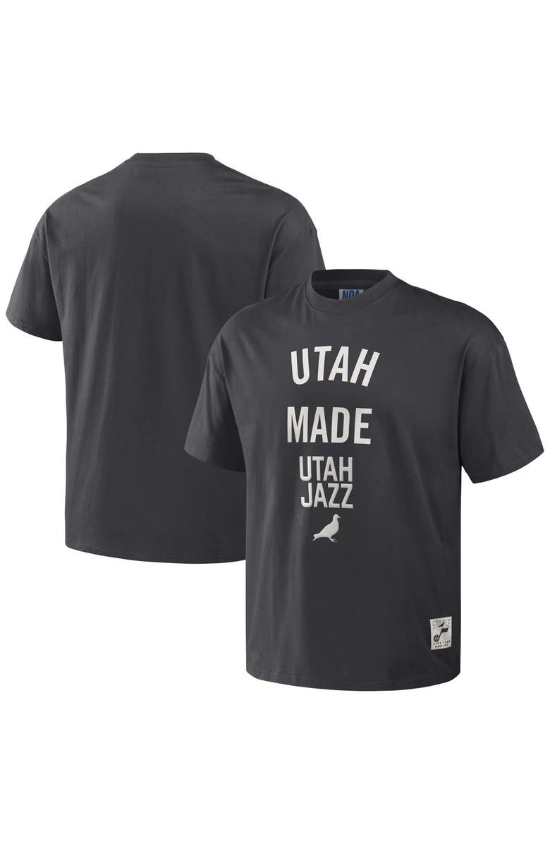 STAPLE Men's NBA x Staple Anthracite Utah Jazz Heavyweight Oversized T-Shirt, Alternate, color, Anthracite