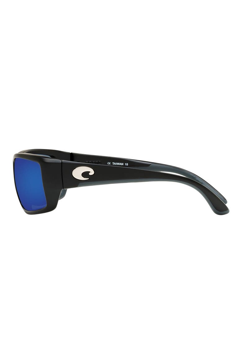 Fantail 59mm Polarized Mirror Rectangular Sunglasses, Alternate, color, MATTE BLACK/ BLUE MIRROR