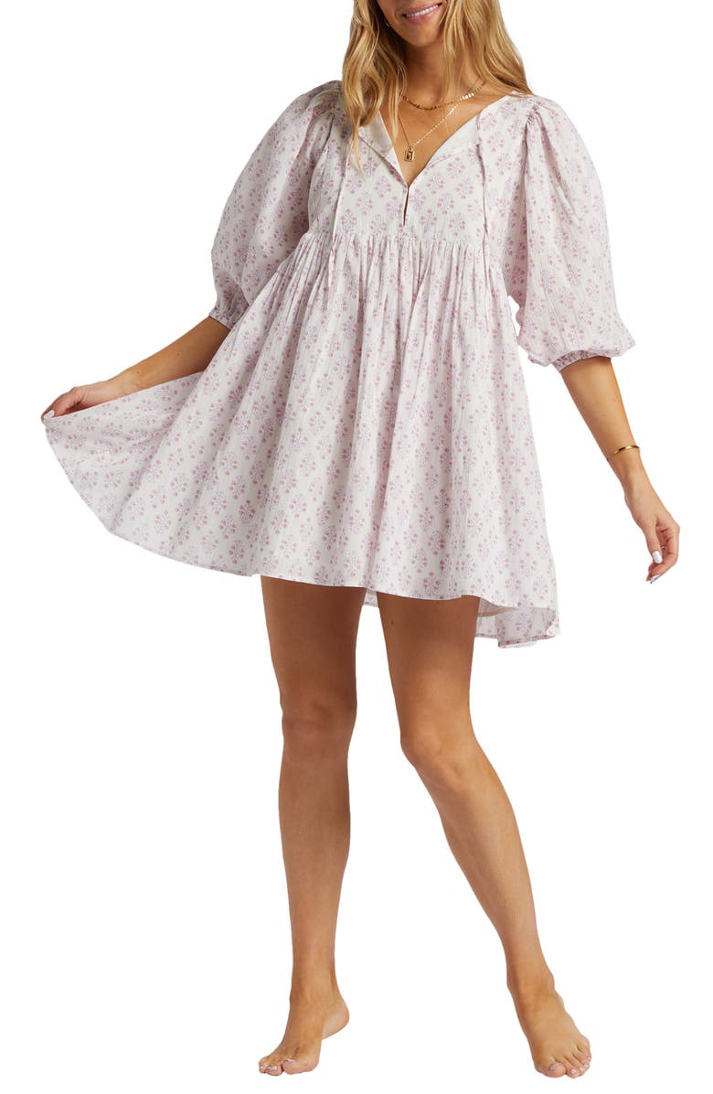 Billabong Ambers Puff Sleeve Minidress, Alternate, color,