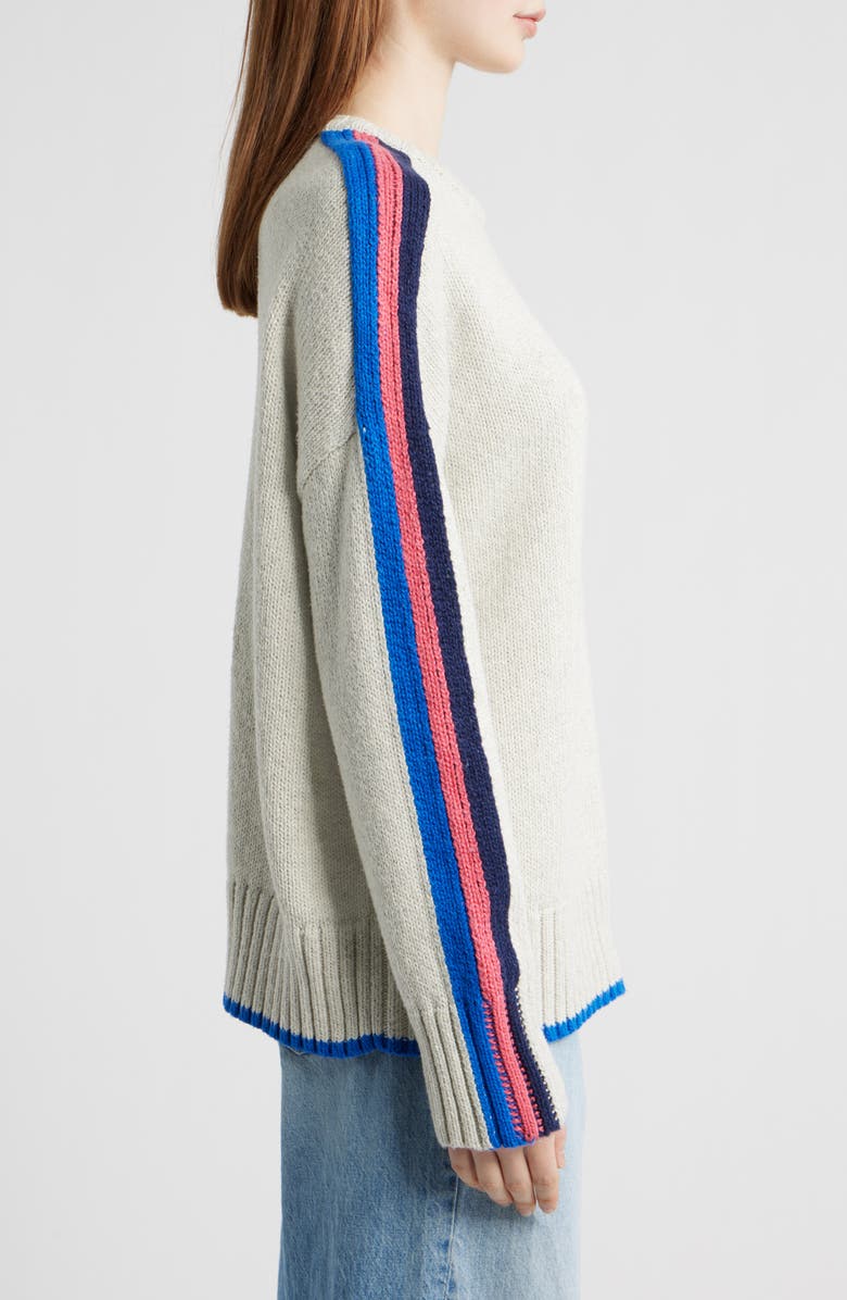 Faherty Summit Heirloom Organic Cotton Sweater, Alternate, color, Ice Grey Heather Stripe