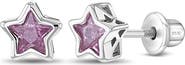 In Season Jewelry Cubic Zirconia Birthstone Star Earrings