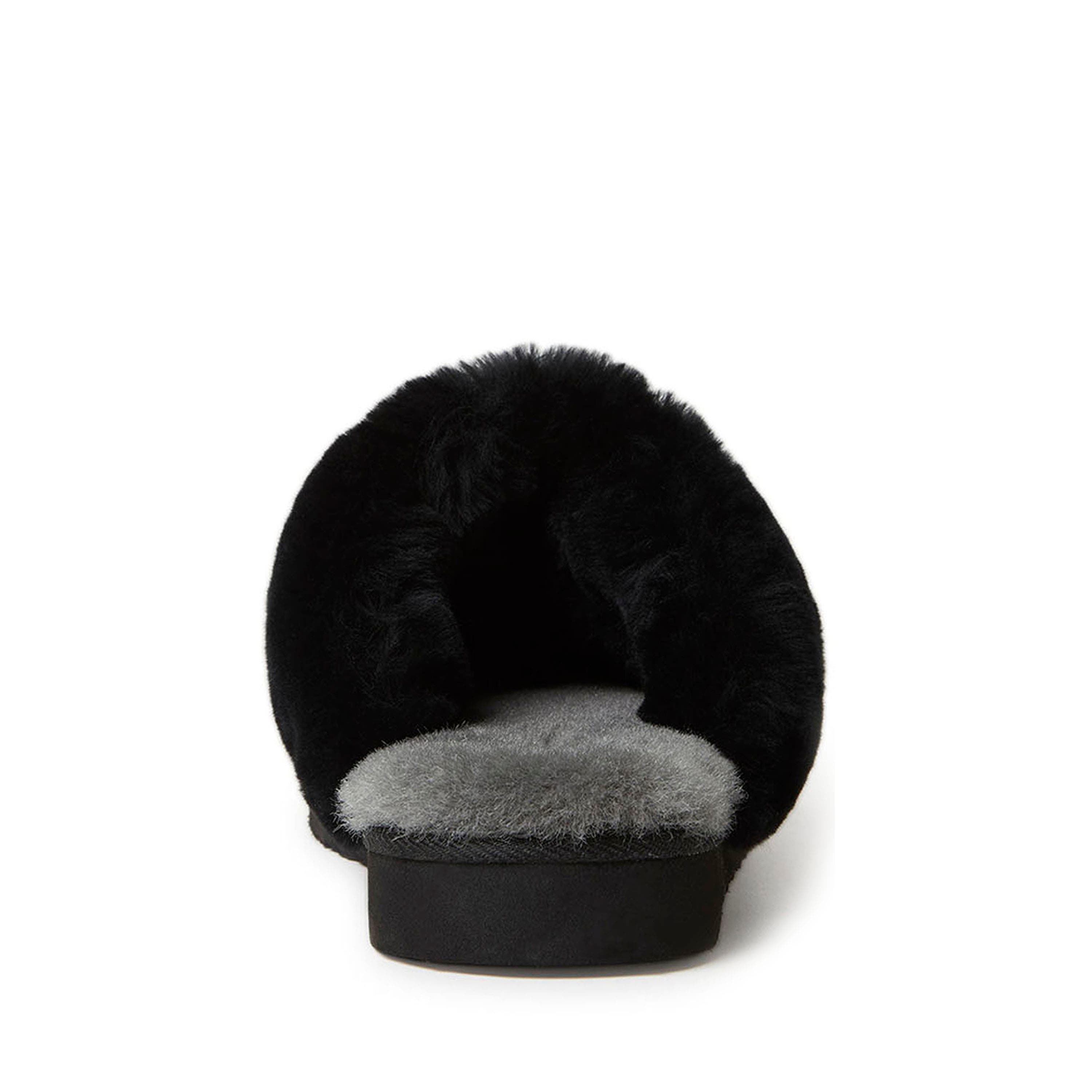 DEARFOAMS Fireside Sydney Genuine Shearling Scuff Slipper, Alternate, color, Black
