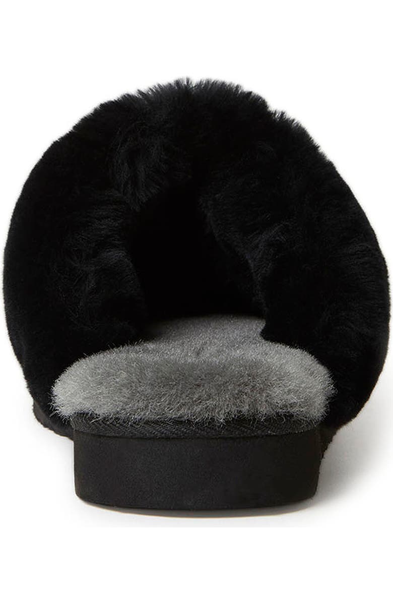DEARFOAMS Fireside Sydney Genuine Shearling Scuff Slipper, Alternate, color, Black