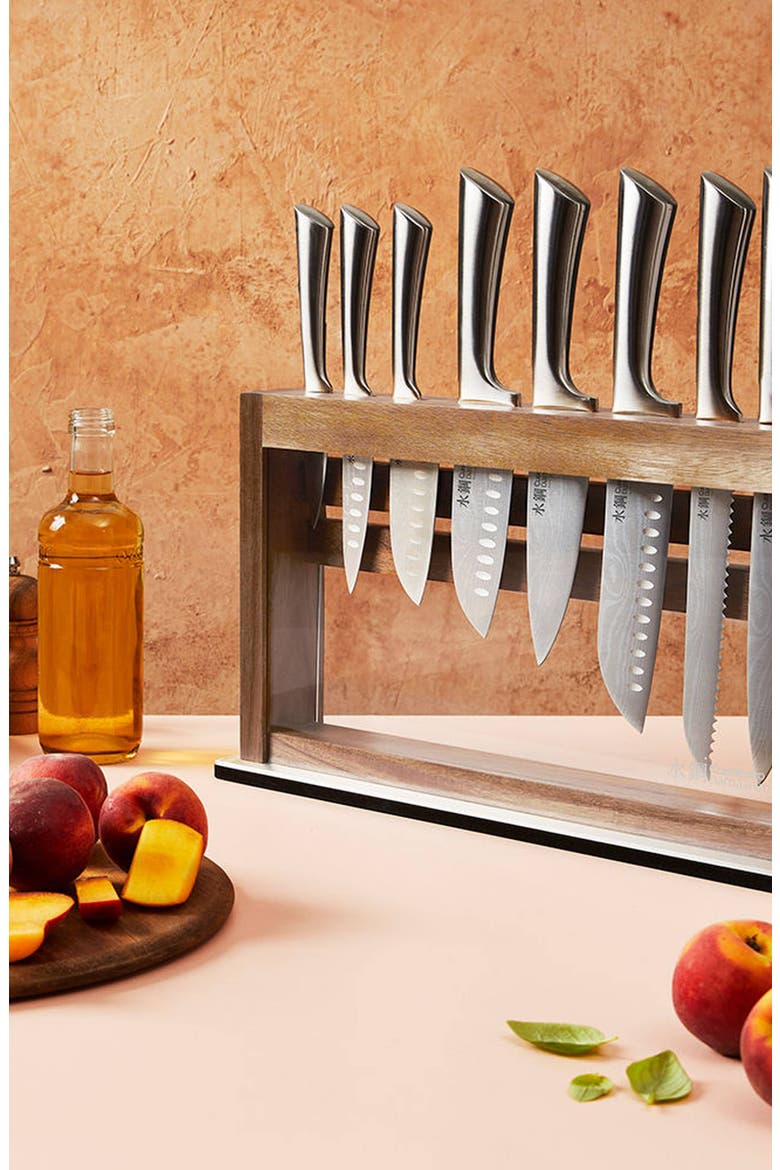 Damashiro® 9-Piece Okada Knife Block, Alternate, color, Silver
