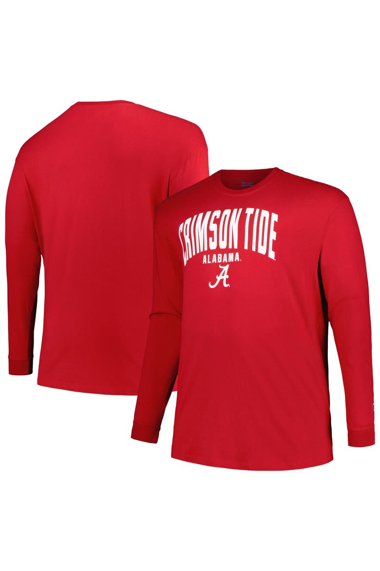 Men's Champion Crimson Alabama Crimson Tide Big & Tall Arch Long Sleeve T-Shirt, Alternate, color, Crimson