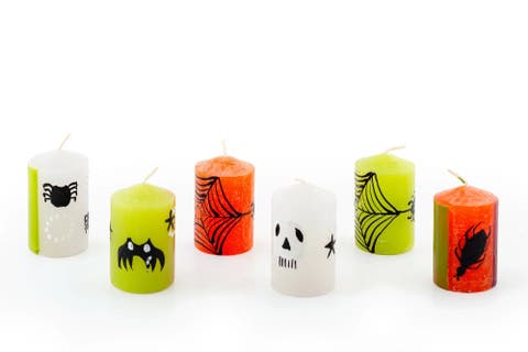 Halloween Painted Candles - Votive Pack Of 6