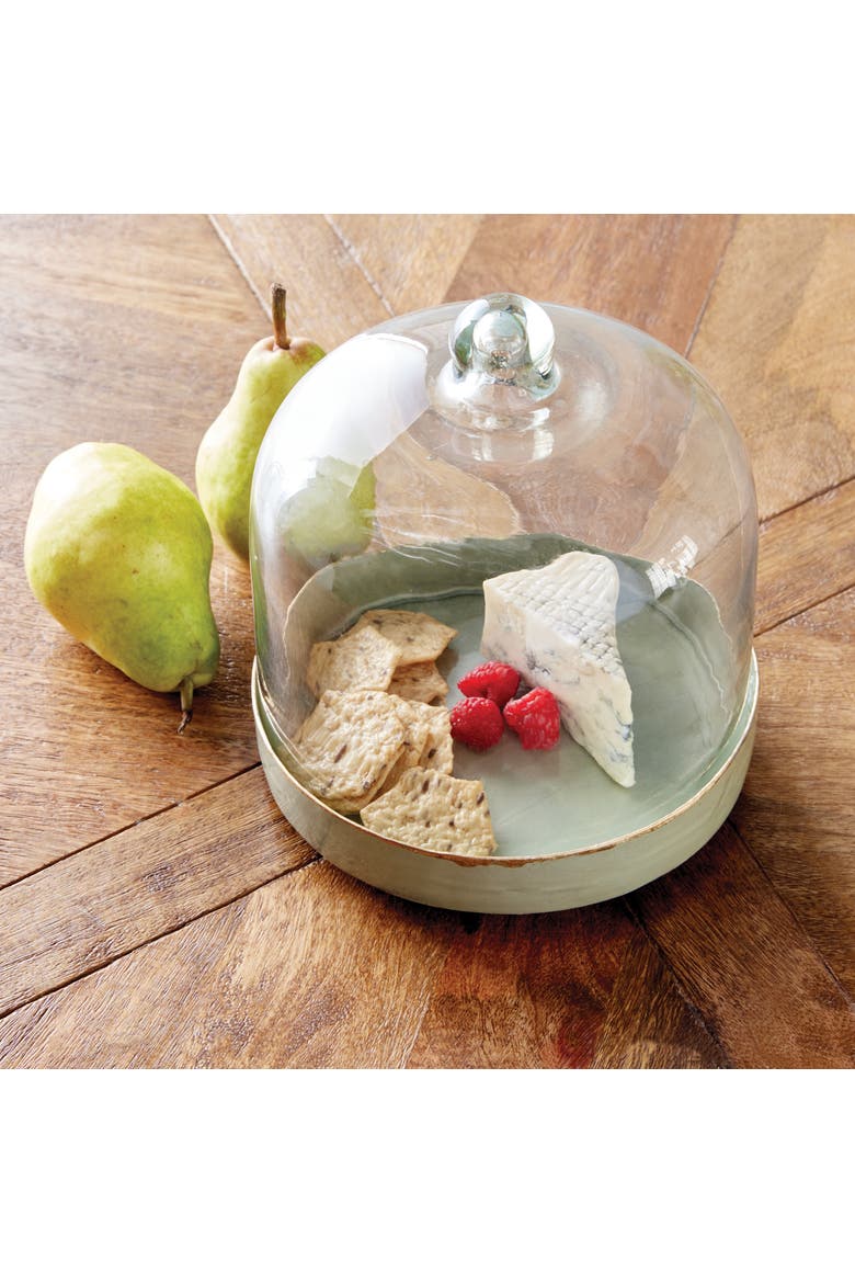 Kammie Tray With Cloche, Alternate, color, Green