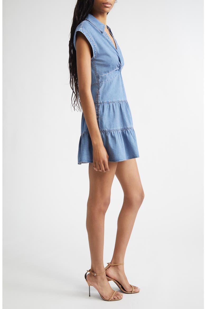 Mila Twist Denim Minidress, Alternate, color, PEYTON VINTAGE BLUE