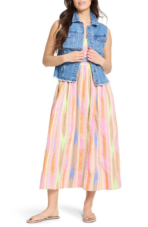 Nic + Zoe Nic+zoe Heat Wave Sadie Stripe Sundress In Pink Multi