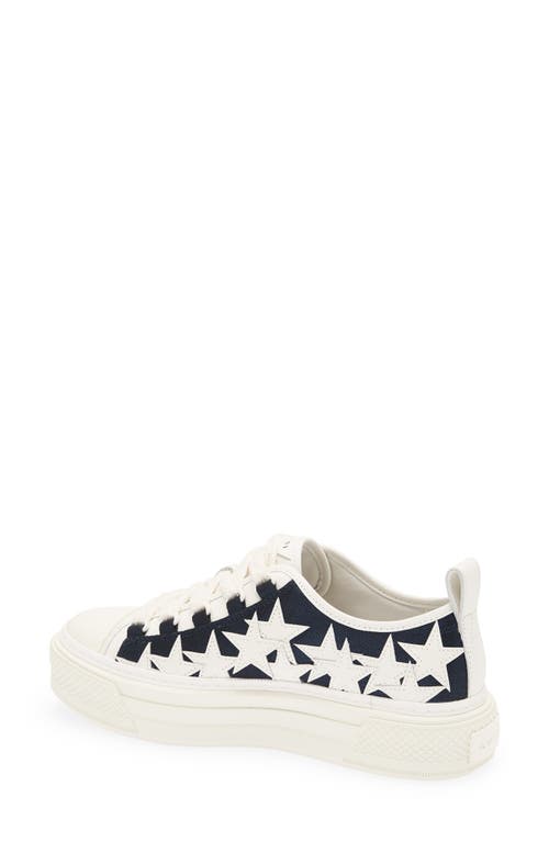 Amiri Denim Stars Low Top Platform Sneaker In White