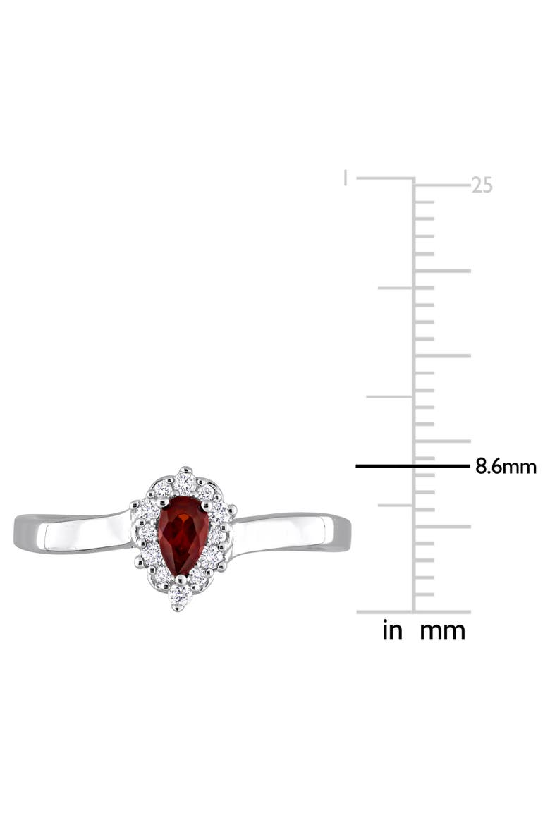 Garnet & Diamond Teardrop Halo Ring, Alternate, color, Garnet