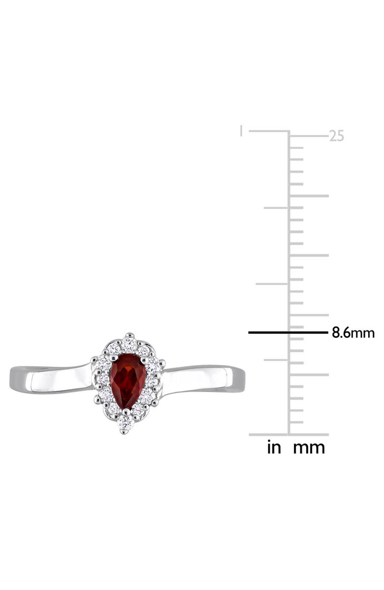 Julianna B. Garnet & Diamond Teardrop Halo Ring, Alternate, color, Garnet