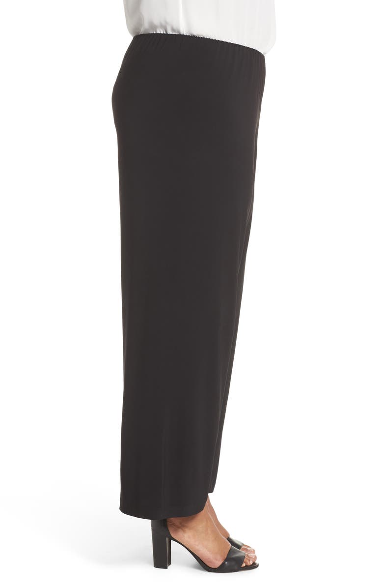 Alex Evenings Matte Jersey Straight Leg Pants, Alternate, color, Black