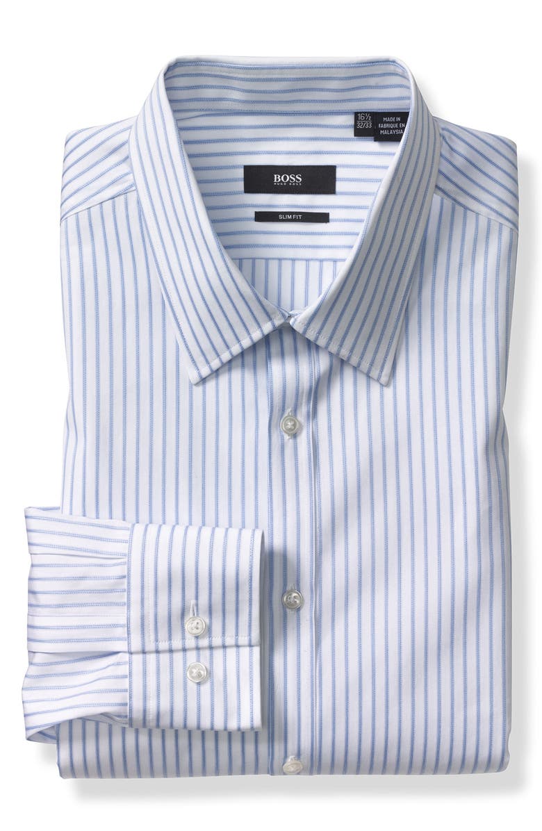 BOSS Black Trim Fit Dress Shirt, Main, color,