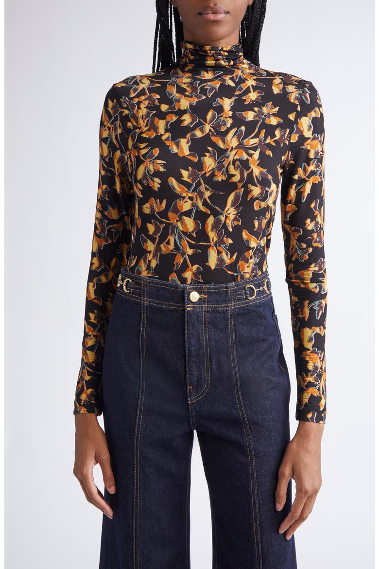 Aurelia Funnel Neck Jersey Top, Main, color, SOLARIS