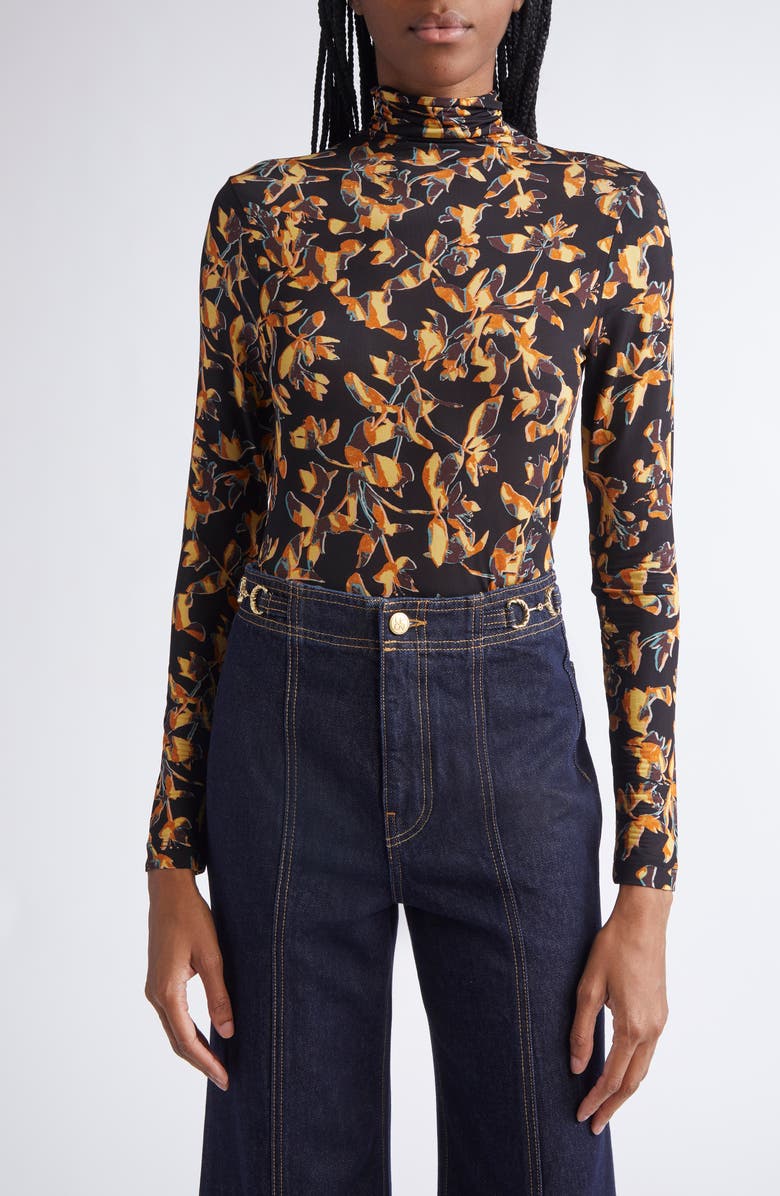 Ulla Johnson Aurelia Funnel Neck Jersey Top, Main, color, Solaris