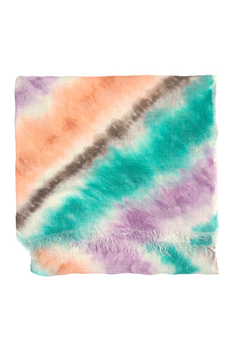tie dye printed oblong, Alternate, color, Egret Multi