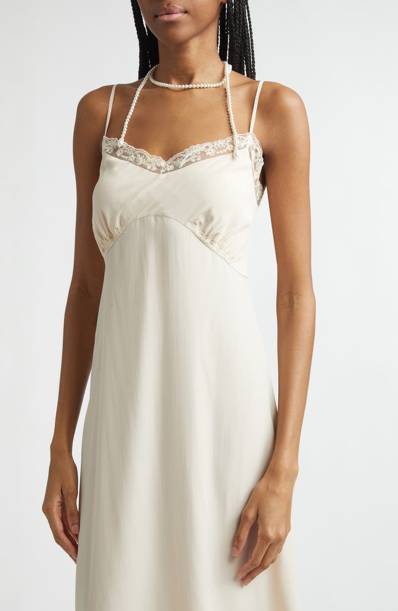 Simone Rocha Lace Trim Slipdress, Alternate, color, Sand