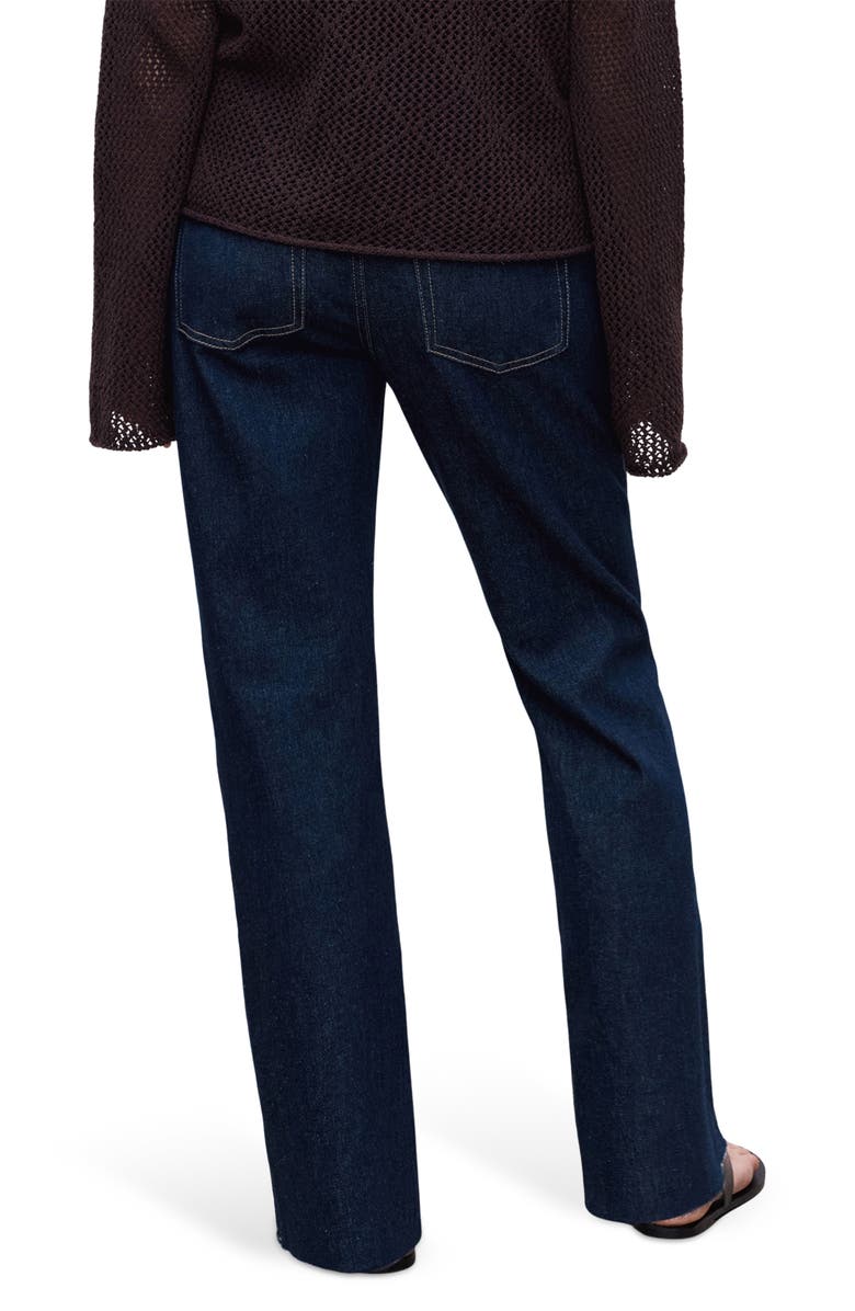 MANGO Over the Bump Raw Hem Straight Leg Maternity Jeans, Alternate, color, Open Blue