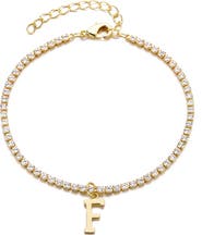 Adornia Initial Charm Tennis Bracelet