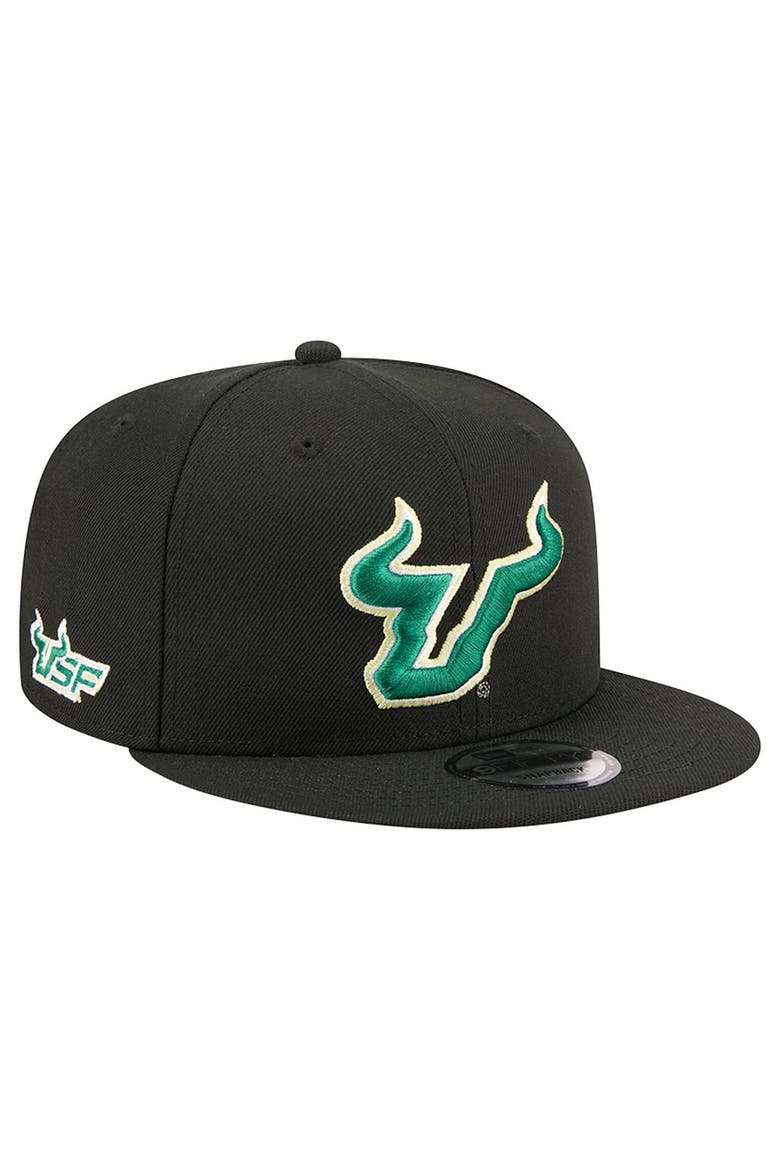 Men's New Era  Black South Florida Bulls Team 9FIFTY Snapback Hat, Main, color, Black