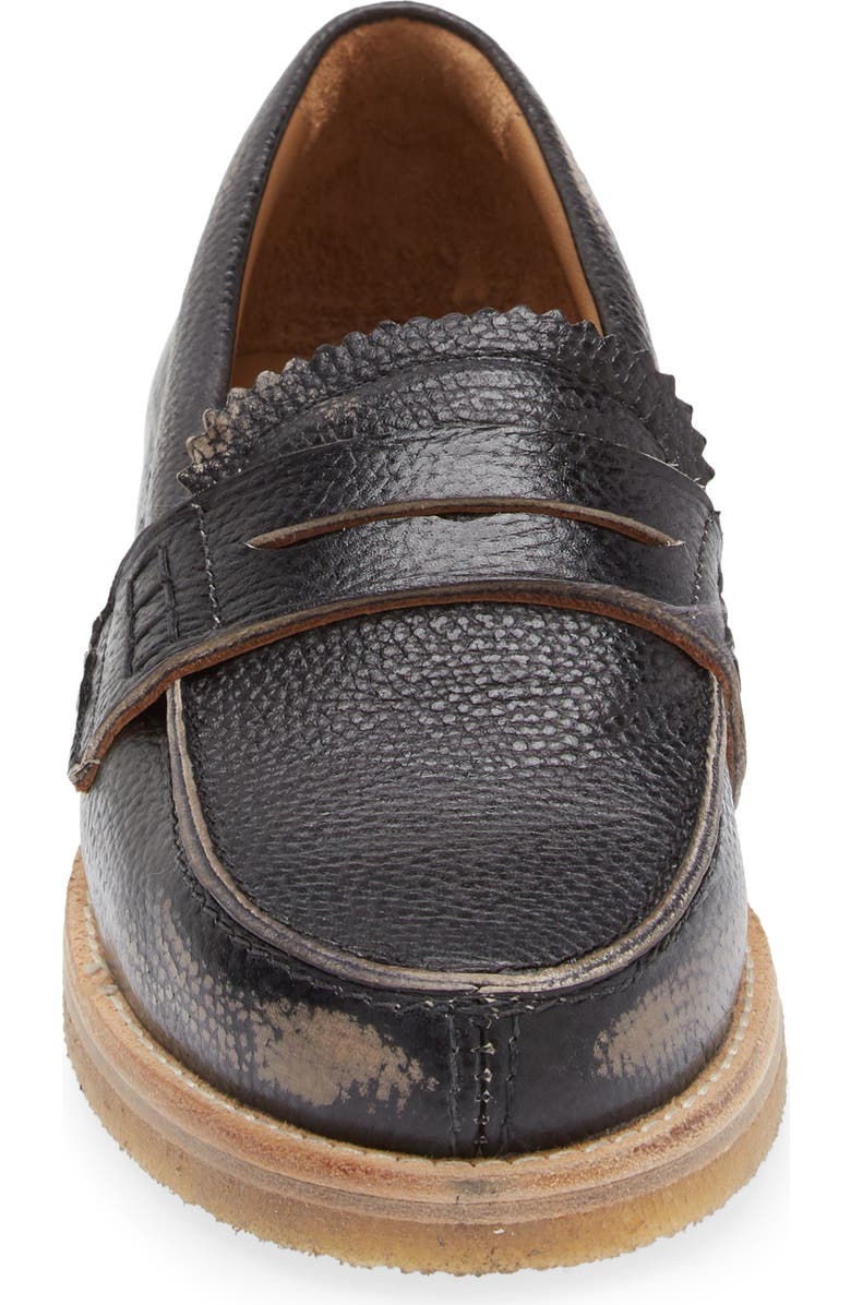 Golden Goose Jerry Grained Leather Penny Loafer, Alternate, color, Black