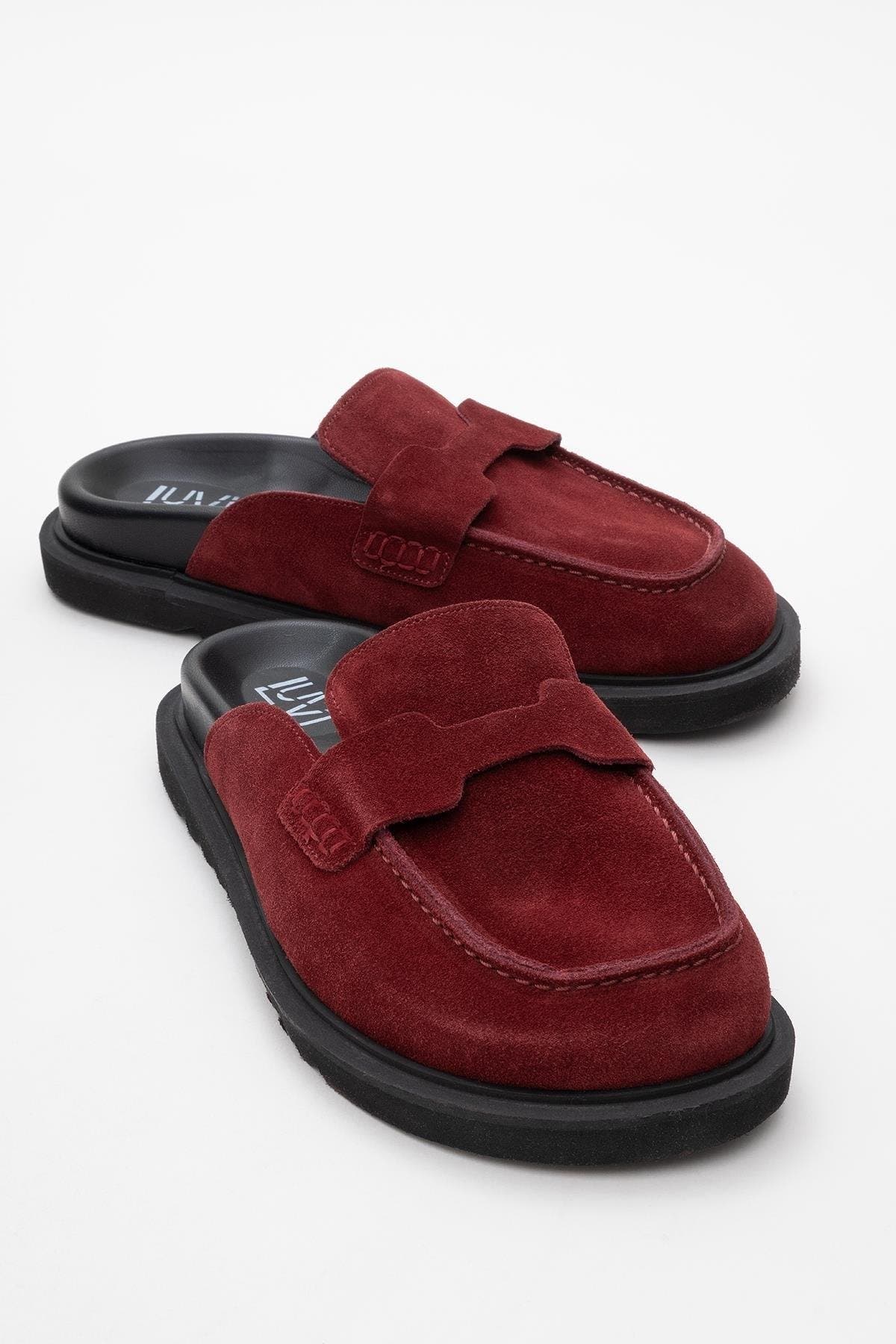  Burgundy Suede Leather