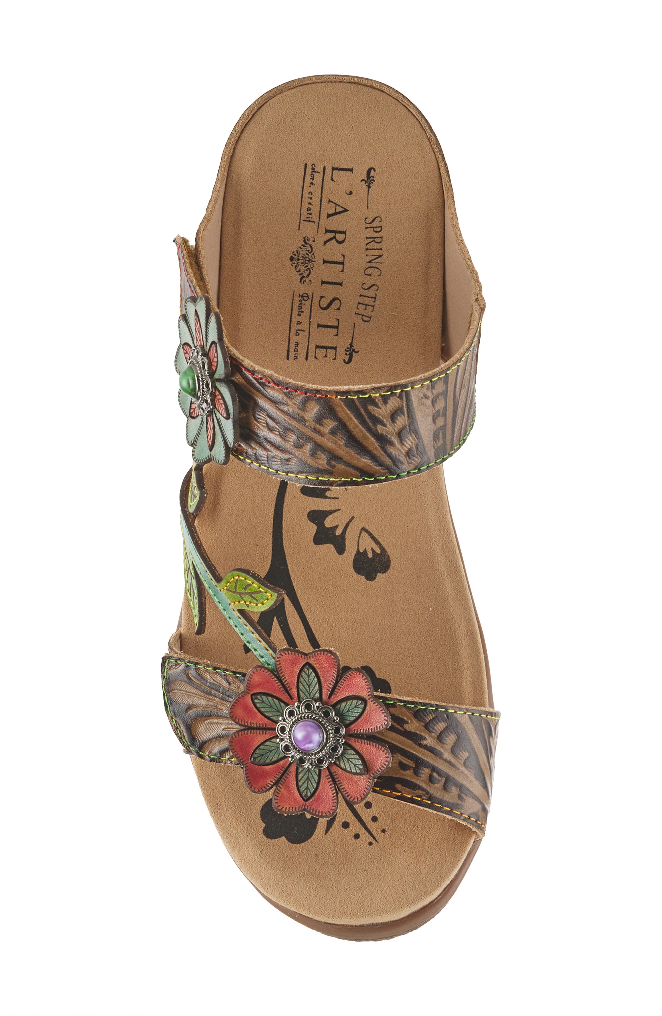 L'Artiste by Spring Step Aymee Wedge Slide Sandal, Alternate, color, Taupe Multi