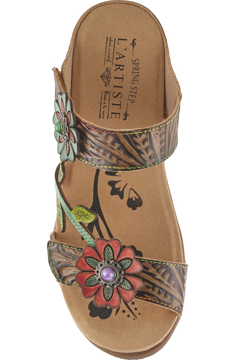 L'Artiste by Spring Step Aymee Wedge Slide Sandal, Alternate, color, Taupe Multi
