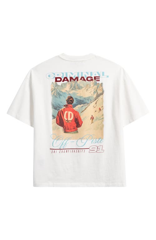 Criminal Damage Aprés Ski Oversize Graphic T-shirt In White