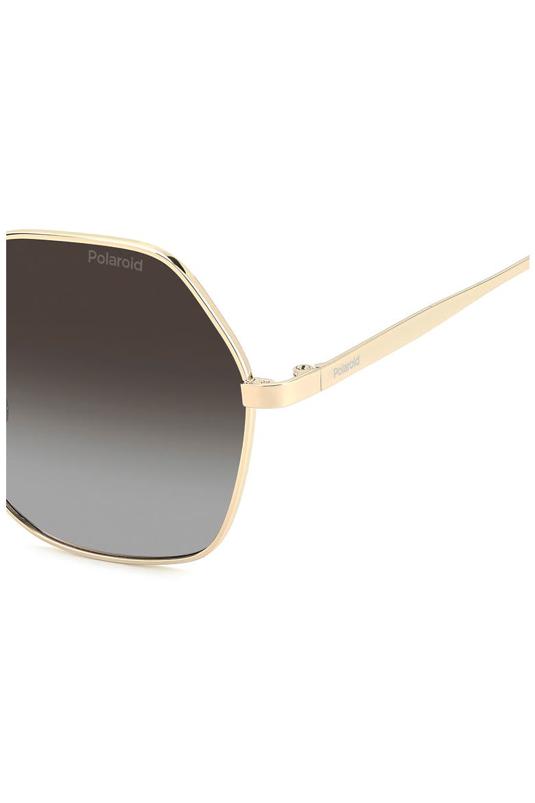 56mm Polarized Gradient Square Sunglasses, Alternate, color, GOLD BROWN/ BROWN