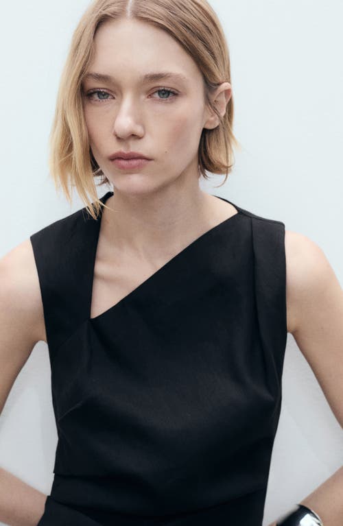 Mango Sleeveless Asymmetric Linen Dress